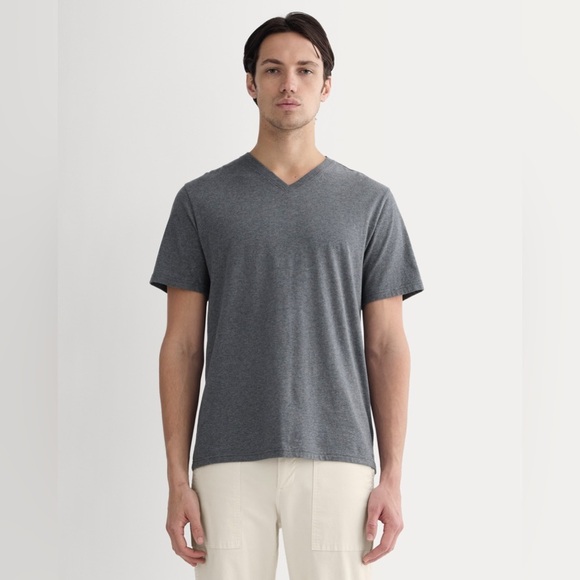 Everlane Men's Charcoal Gray The Essential Organic V-Neck Tee Size Large - Picture 2 of 12